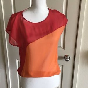 Orange sheer blouse